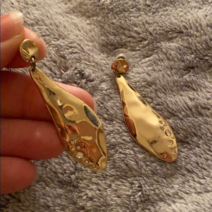 Nordstrom Molten Gold With Stones Plated Earrings